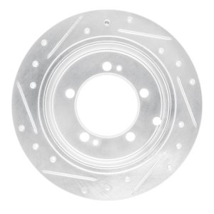 Chrysler Sebring Brake Rotor (1) - Rear Right - R1 Concepts - Drilled & Slotted - Silver - `94-`07